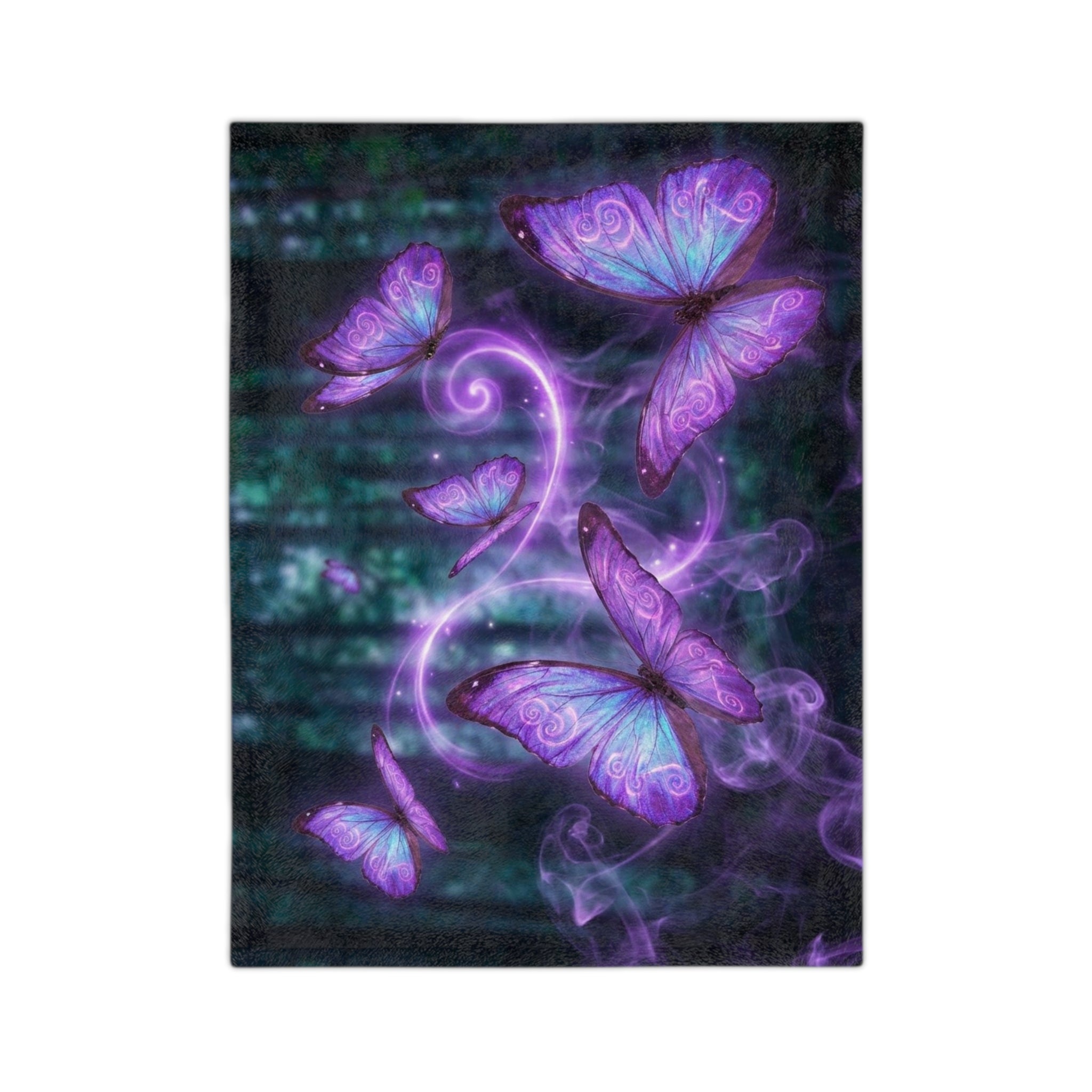 Butterfly Velvet Blanket — Purple Mystic Butterflies Velveteen Microfiber Throw