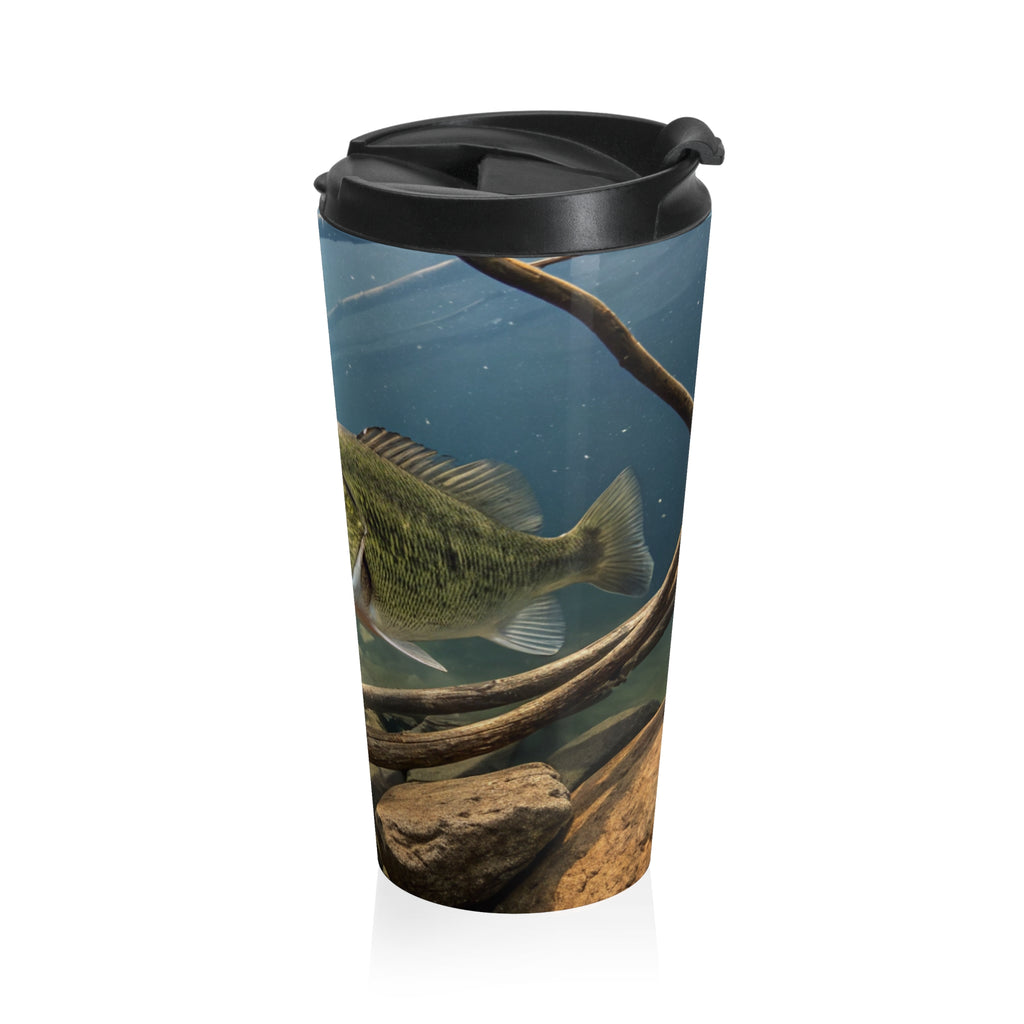Bass Underwater Stainless Steel Travel Mug — Fishing Travel Tumbler