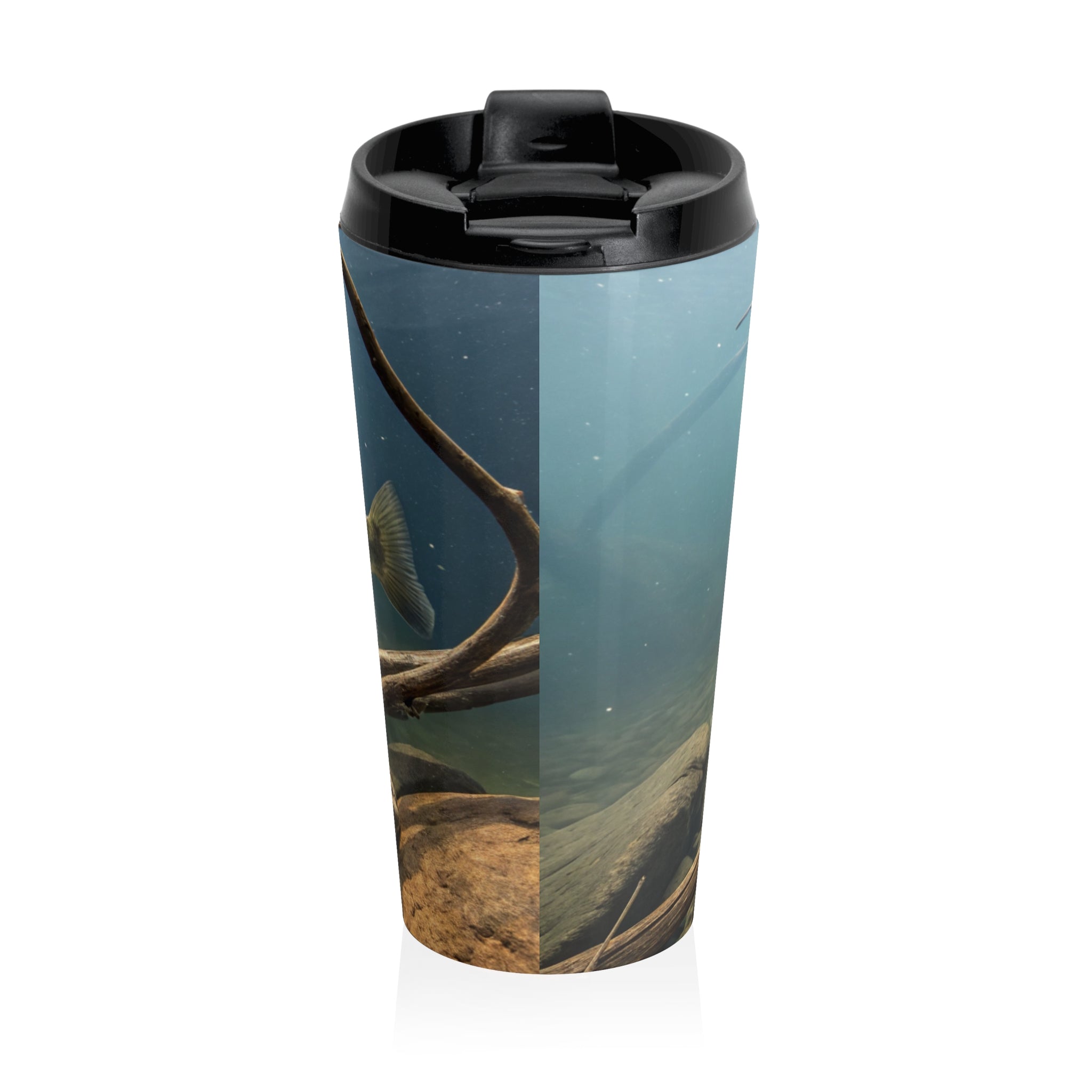 Bass Underwater Stainless Steel Travel Mug — Fishing Travel Tumbler