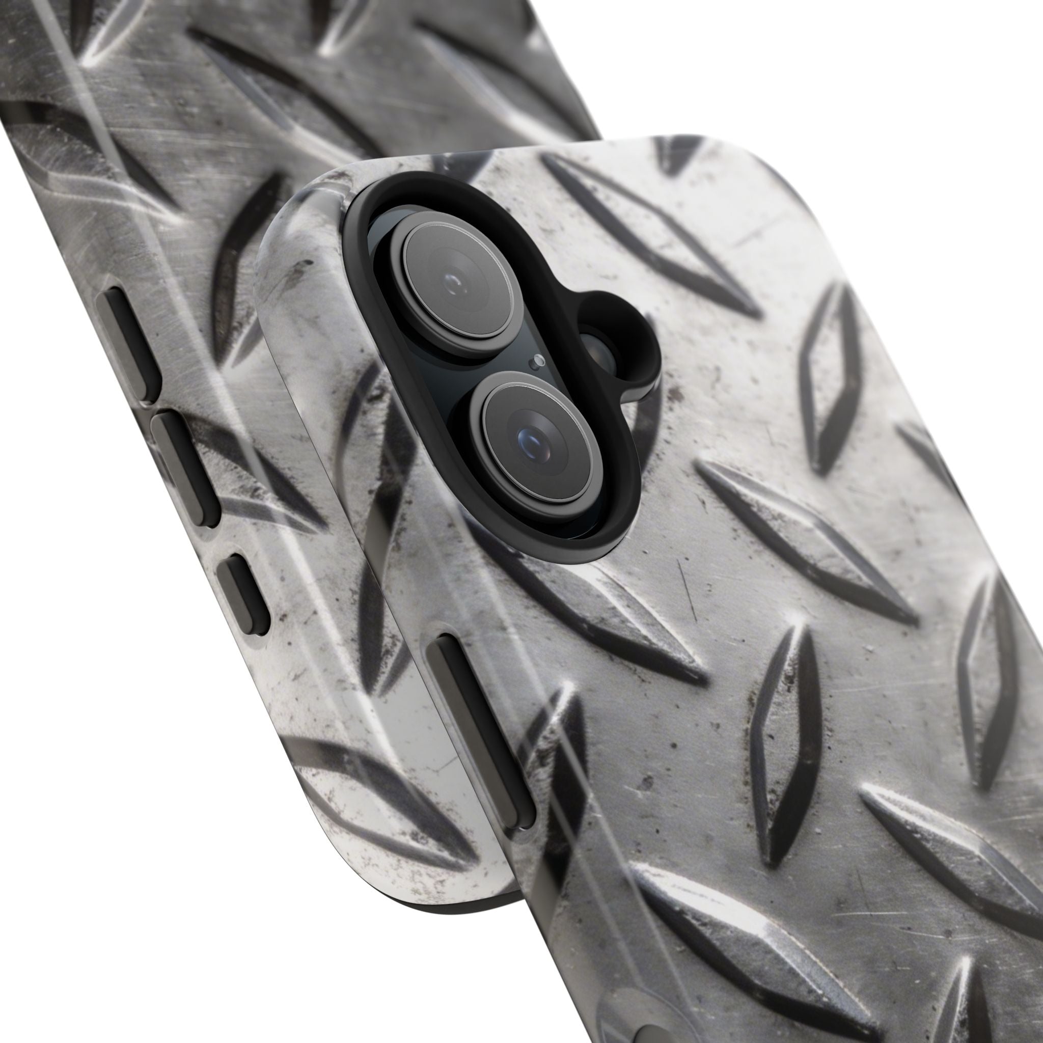 Diamond Plate Tough Phone Case — Industrial Metal Texture Protective Cover