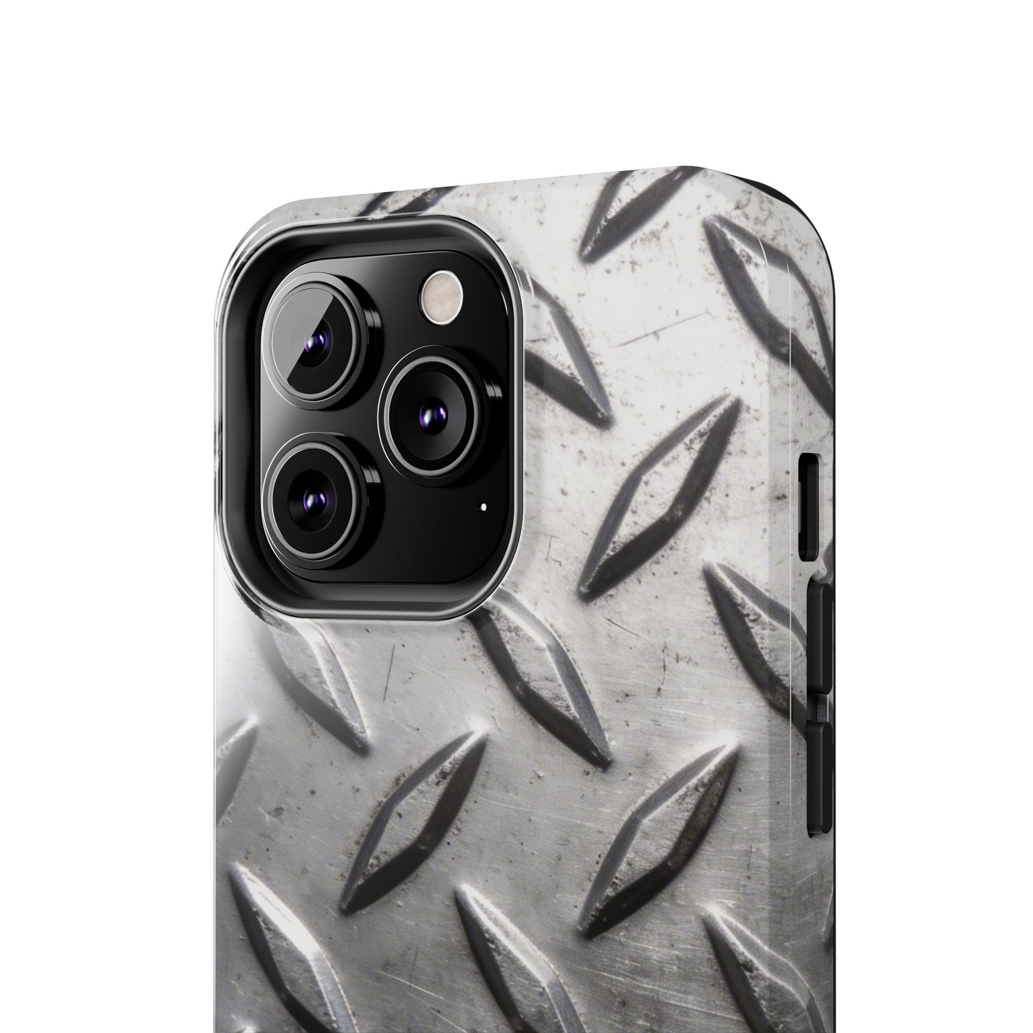 Diamond Plate Tough Phone Case — Industrial Metal Texture Protective Cover