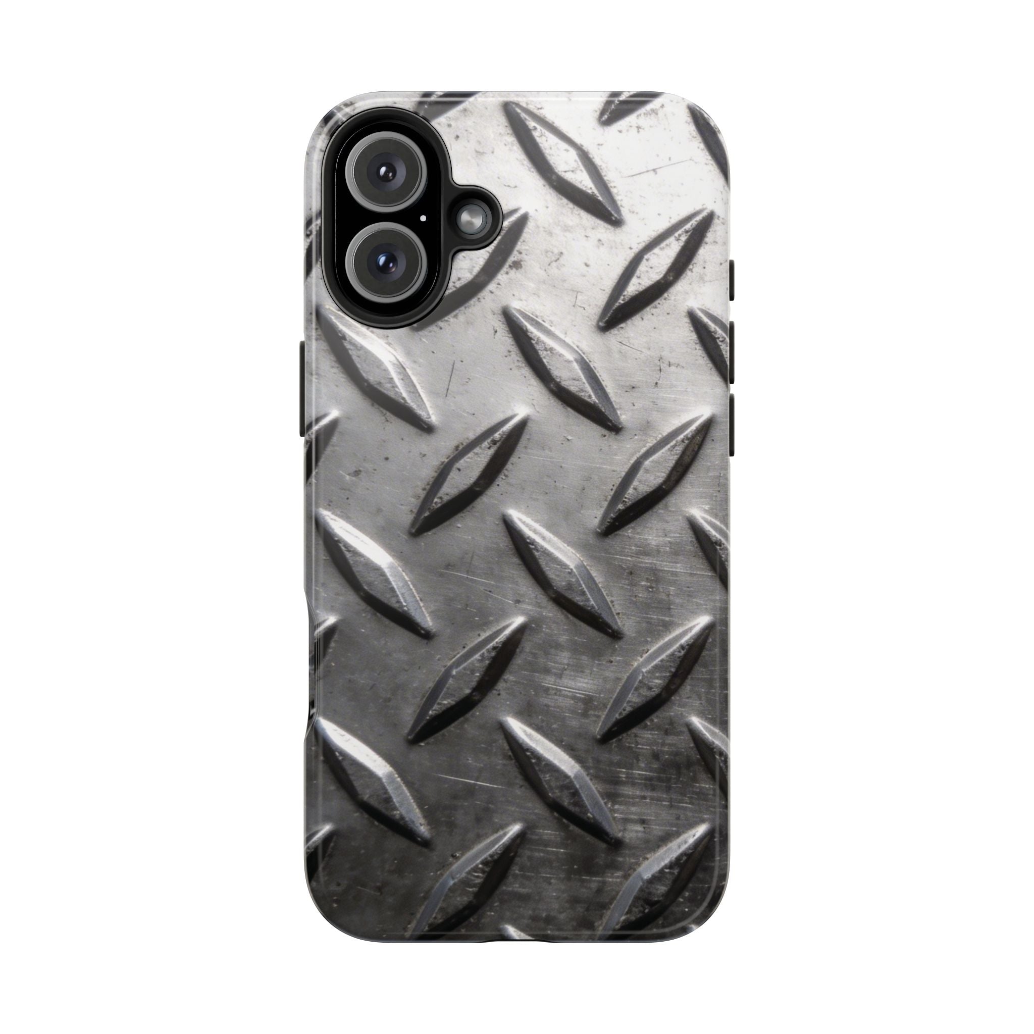 Diamond Plate Tough Phone Case — Industrial Metal Texture Protective Cover