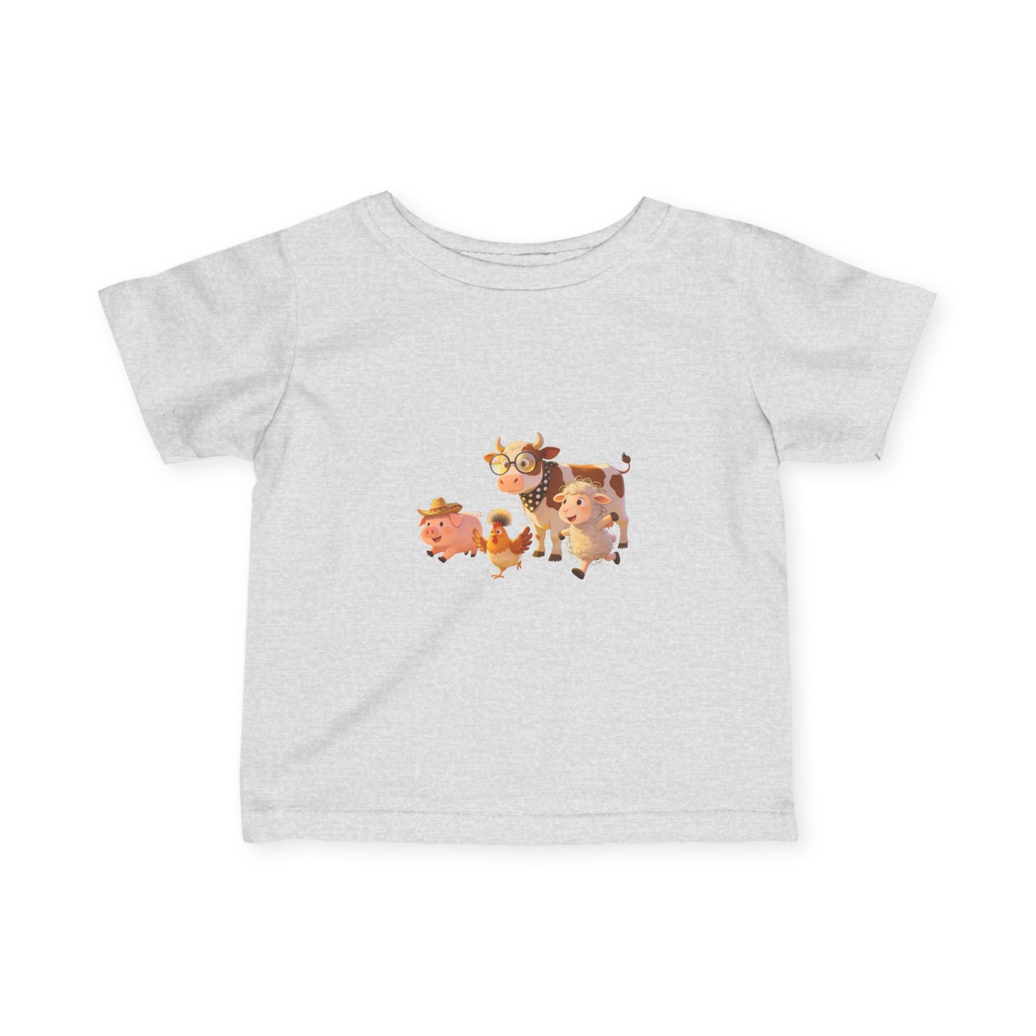 Toddler T-Shirt — Cute Farm Friends Graphic Tee (Cow, Pig, Chicken, Lamb)