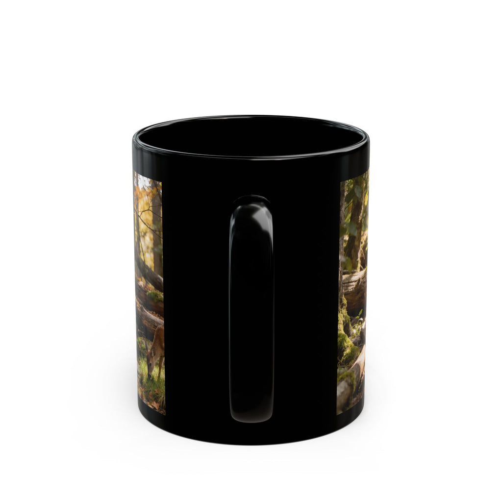 Wildlife Forest Mug — Black Bear & Deer Nature Coffee Cup (11oz/15oz)