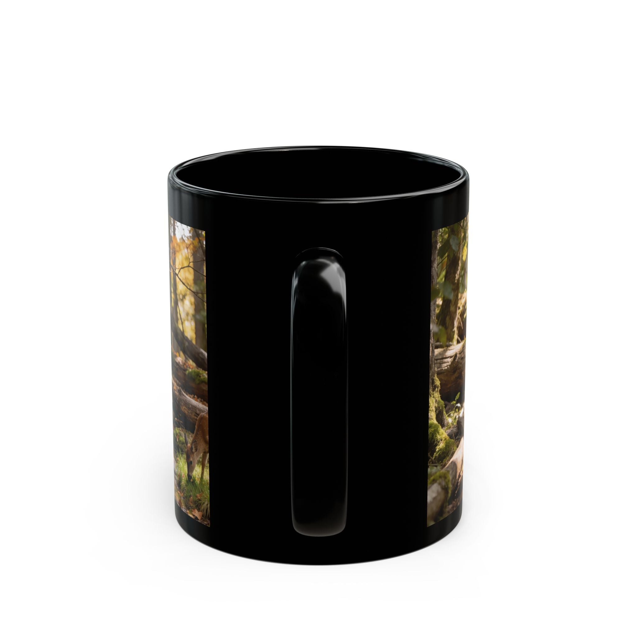 Wildlife Forest Mug — Black Bear & Deer Nature Coffee Cup (11oz/15oz)