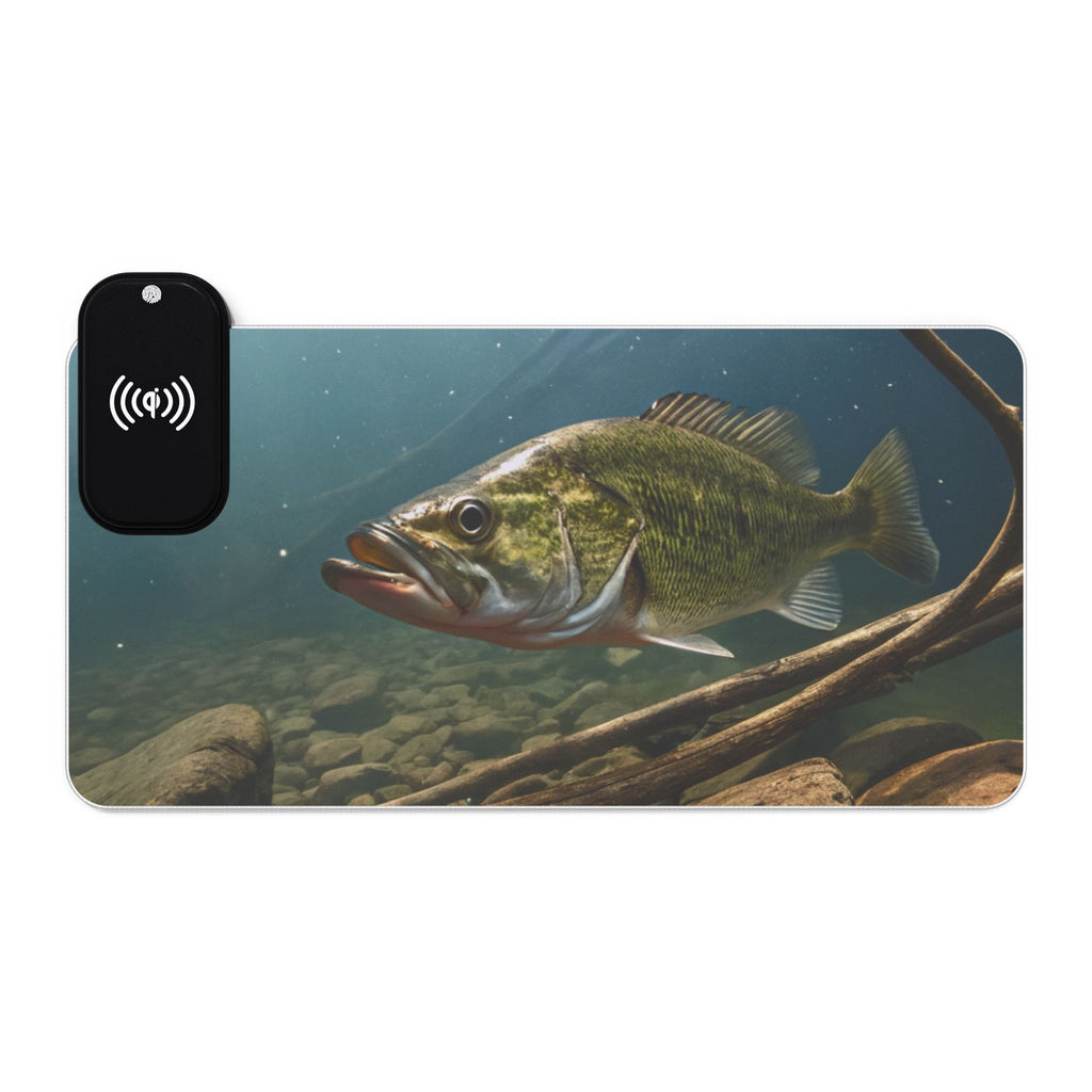 Fishing Bass LED Wireless Charging Gaming Mouse Pad