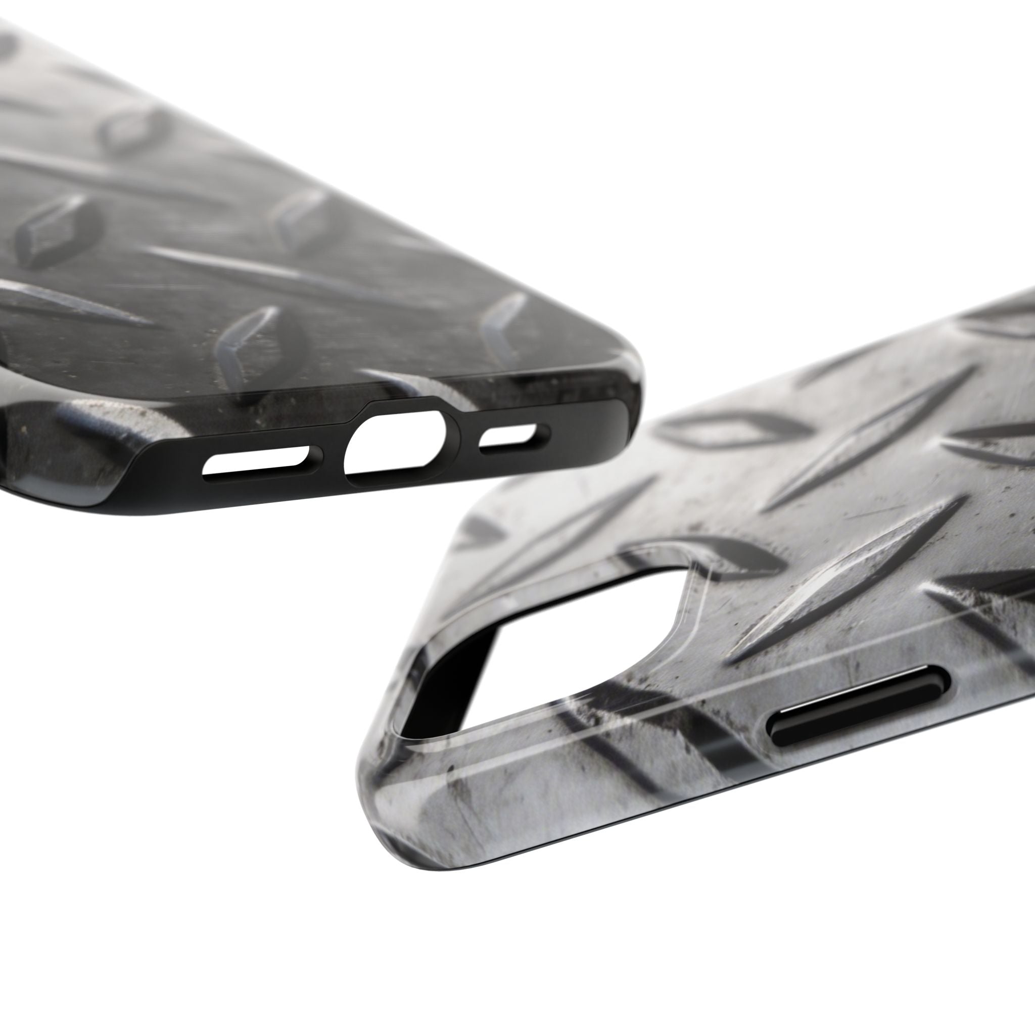 Diamond Plate Tough Phone Case — Industrial Metal Texture Protective Cover