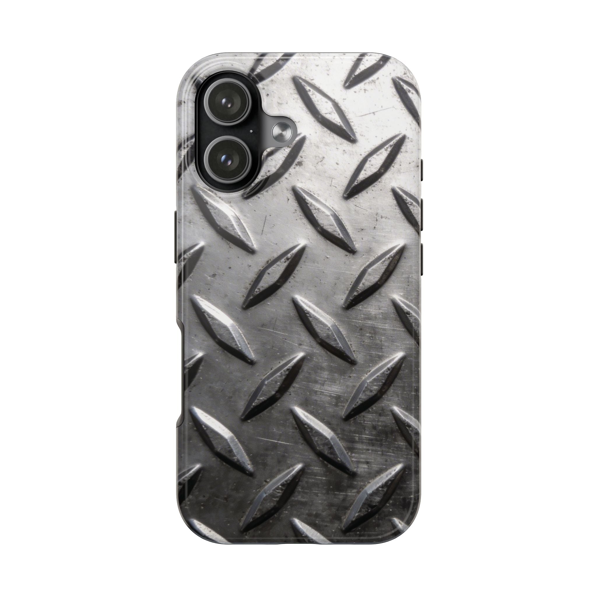 Diamond Plate Tough Phone Case — Industrial Metal Texture Protective Cover
