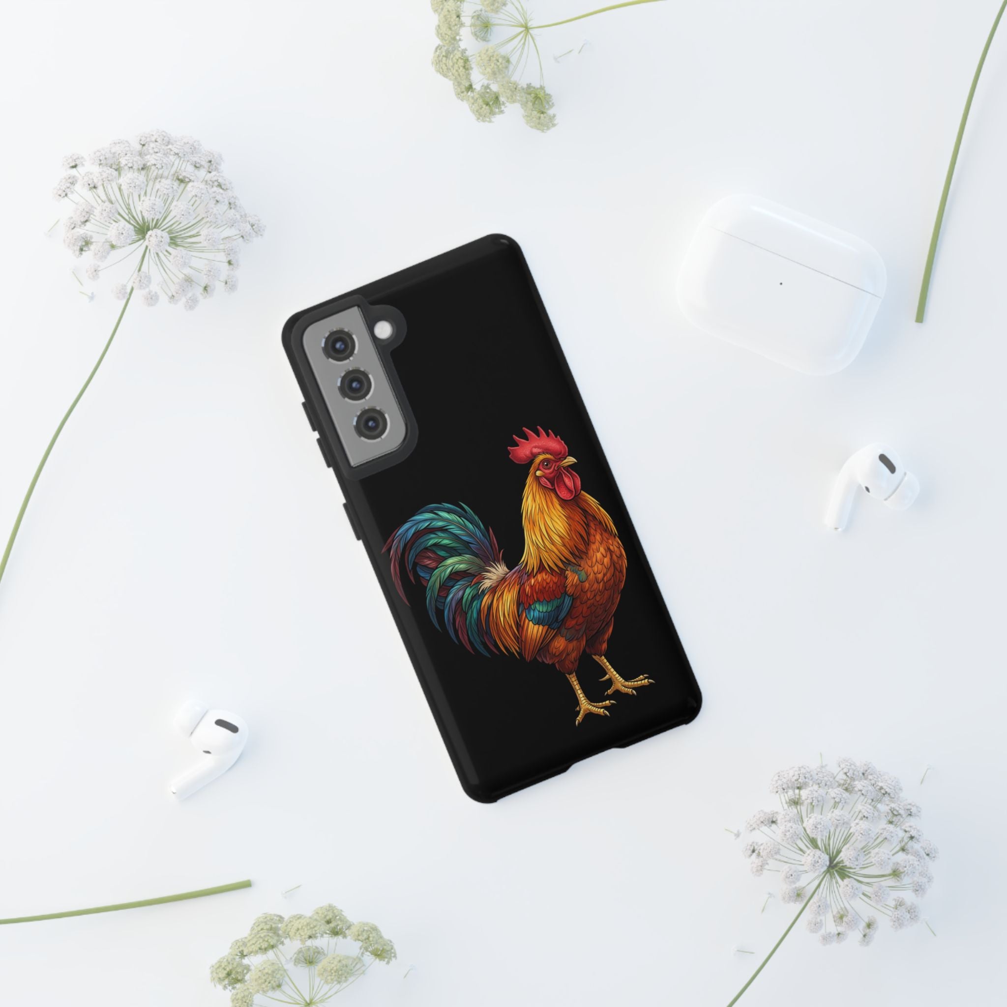 Rooster Tough Phone Case — Colorful Farm Rooster Protective Cover
