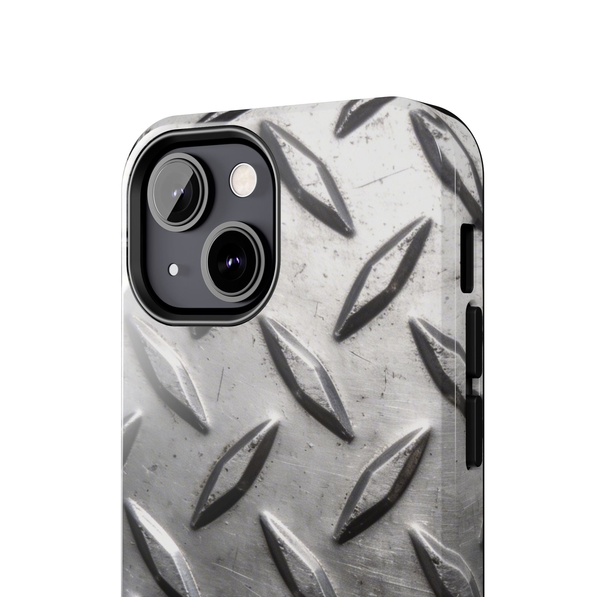 Diamond Plate Tough Phone Case — Industrial Metal Texture Protective Cover