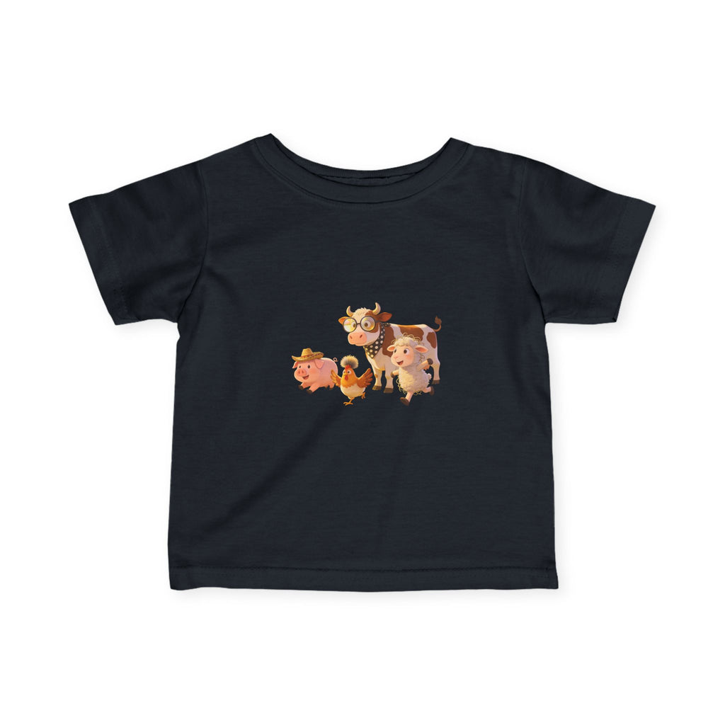 Toddler T-Shirt — Cute Farm Friends Graphic Tee (Cow, Pig, Chicken, Lamb)