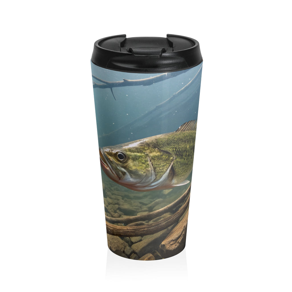 Bass Underwater Stainless Steel Travel Mug — Fishing Travel Tumbler