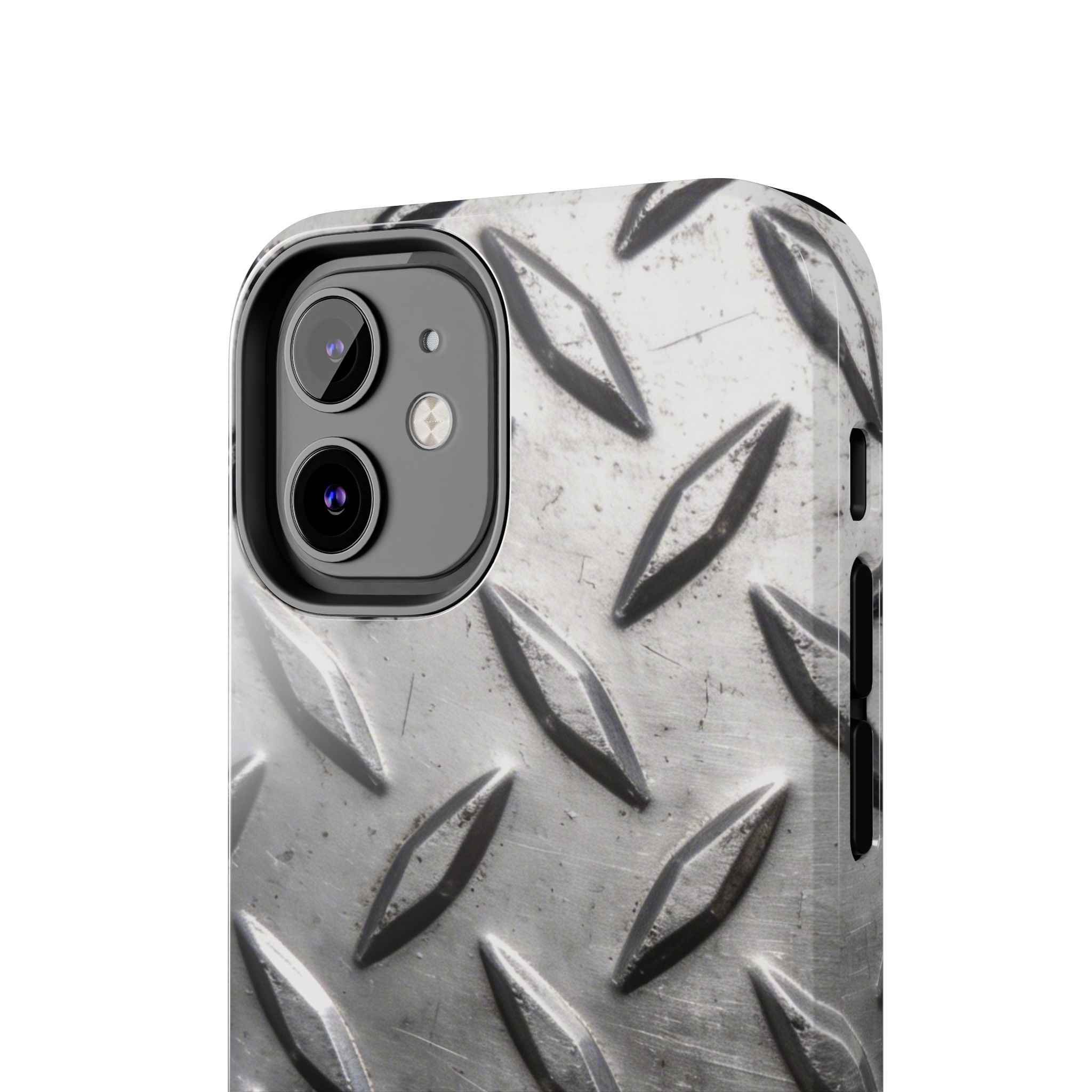 Diamond Plate Tough Phone Case — Industrial Metal Texture Protective Cover