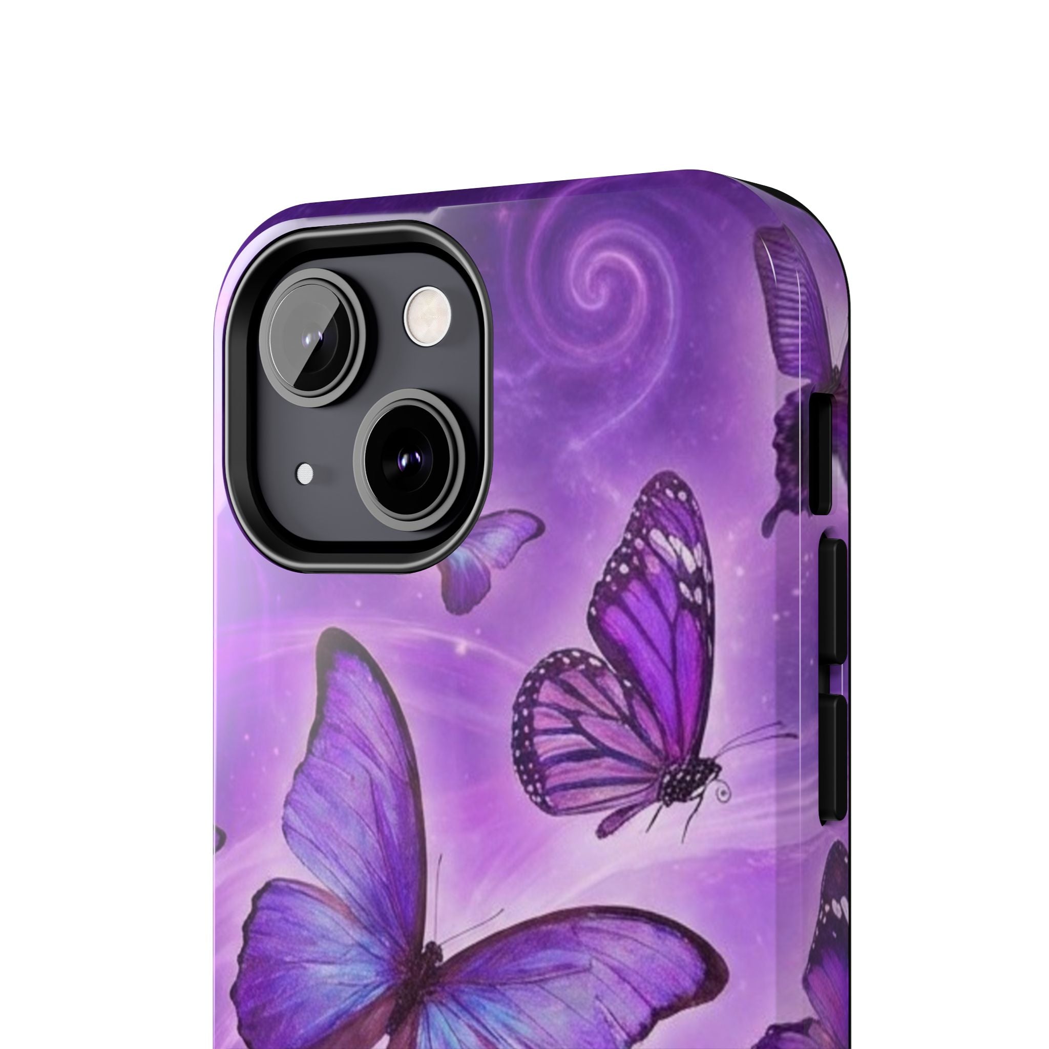 Purple Butterfly Tough Phone Case — Protective iPhone Case with Violet Butterflies