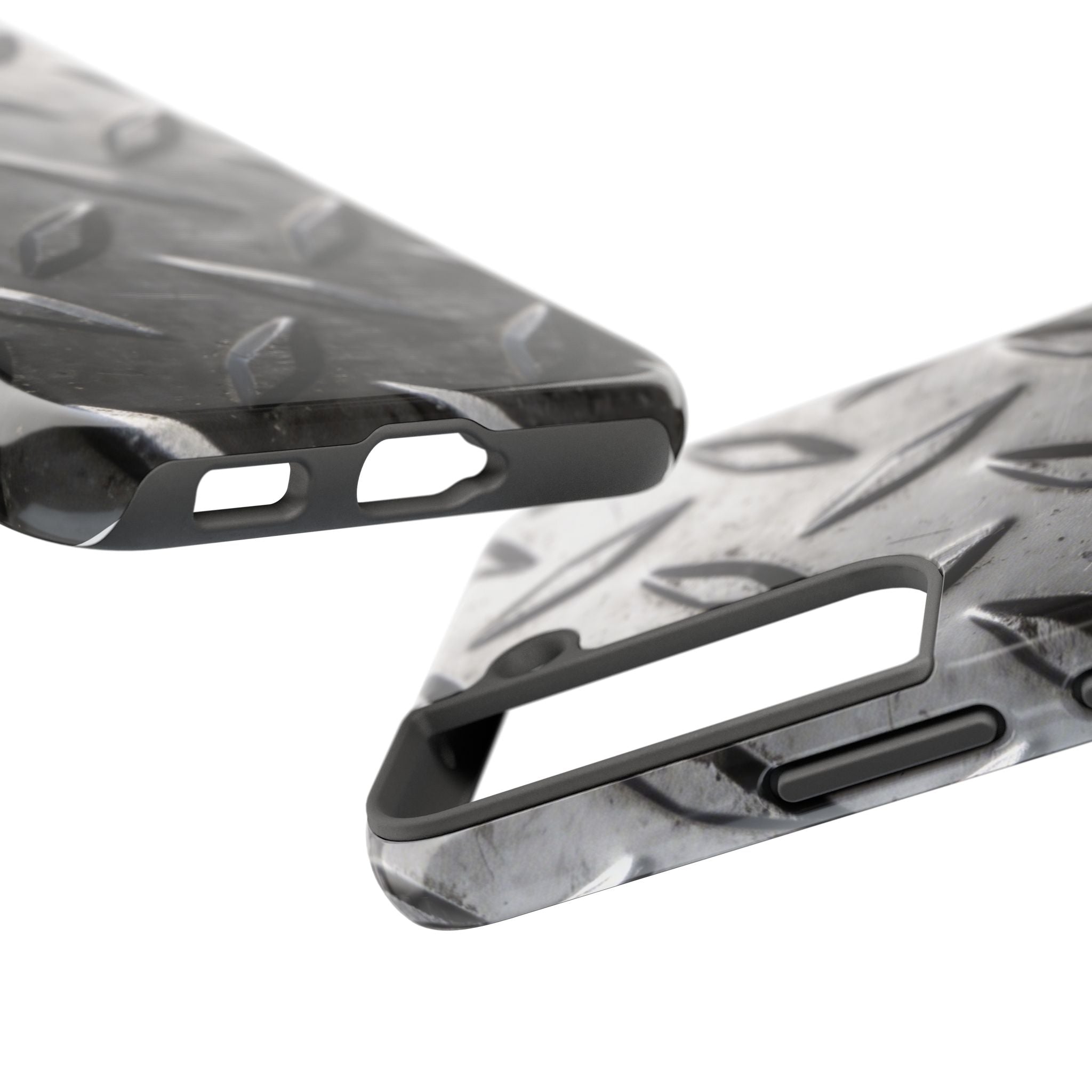 Diamond Plate Tough Phone Case — Industrial Metal Texture Protective Cover