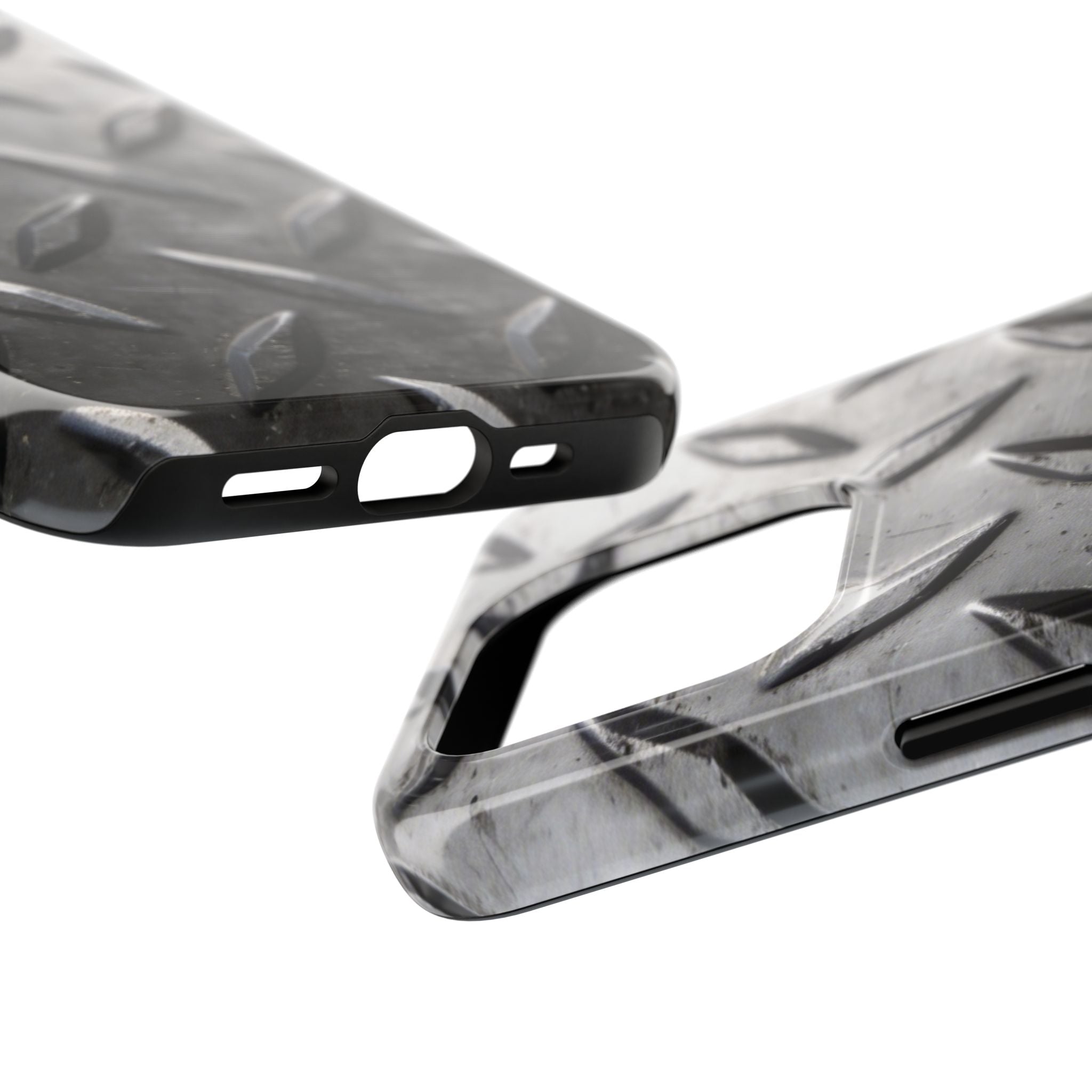 Diamond Plate Tough Phone Case — Industrial Metal Texture Protective Cover