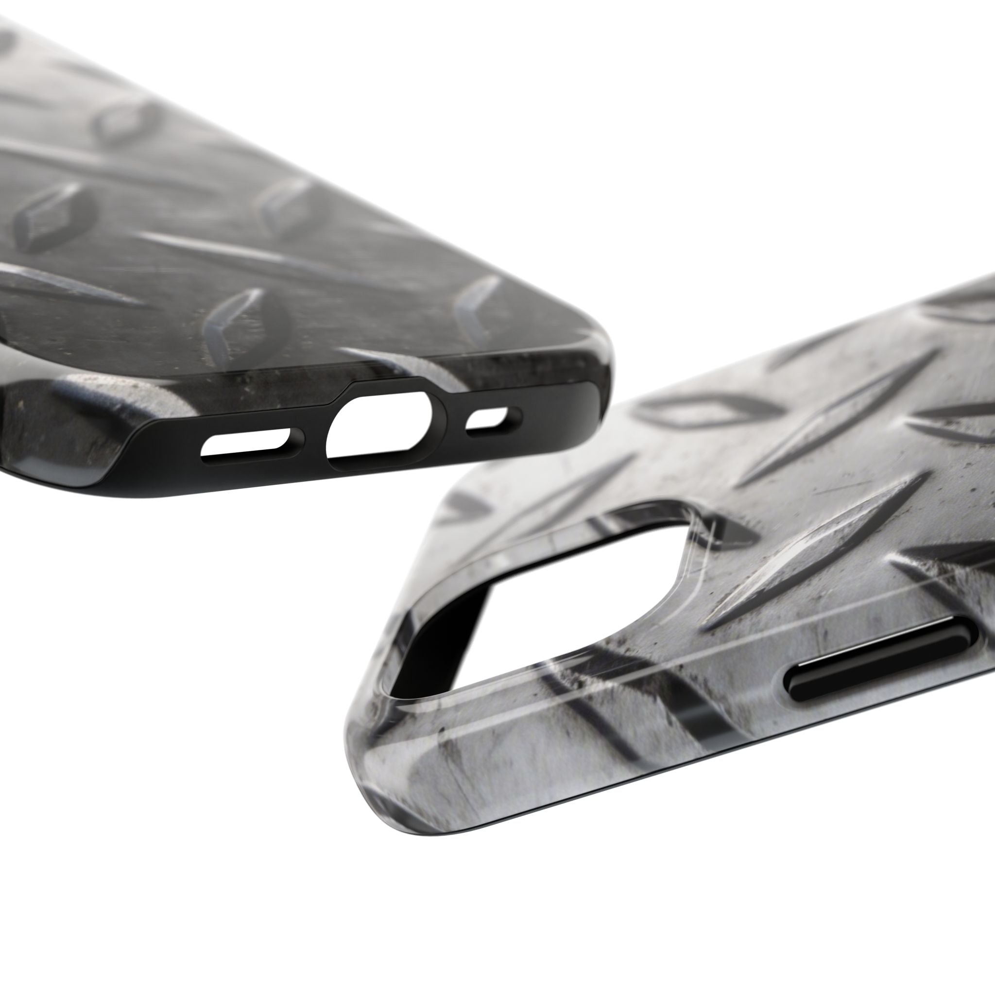 Diamond Plate Tough Phone Case — Industrial Metal Texture Protective Cover