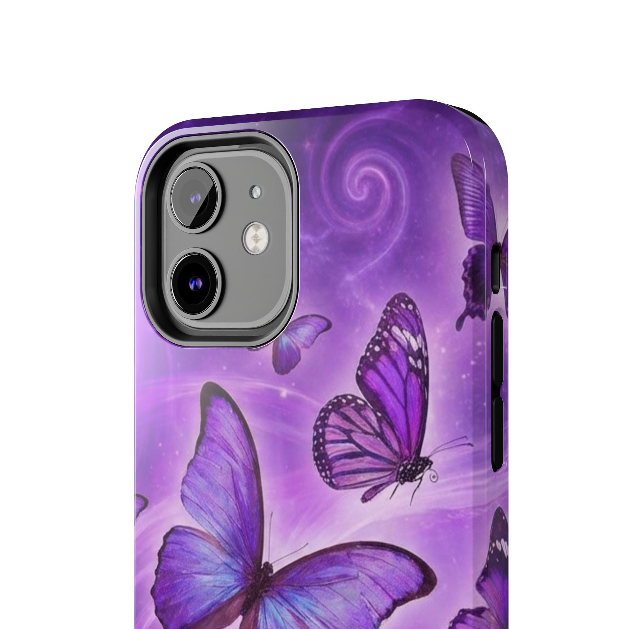 Purple Butterfly Tough Phone Case — Protective iPhone Case with Violet Butterflies