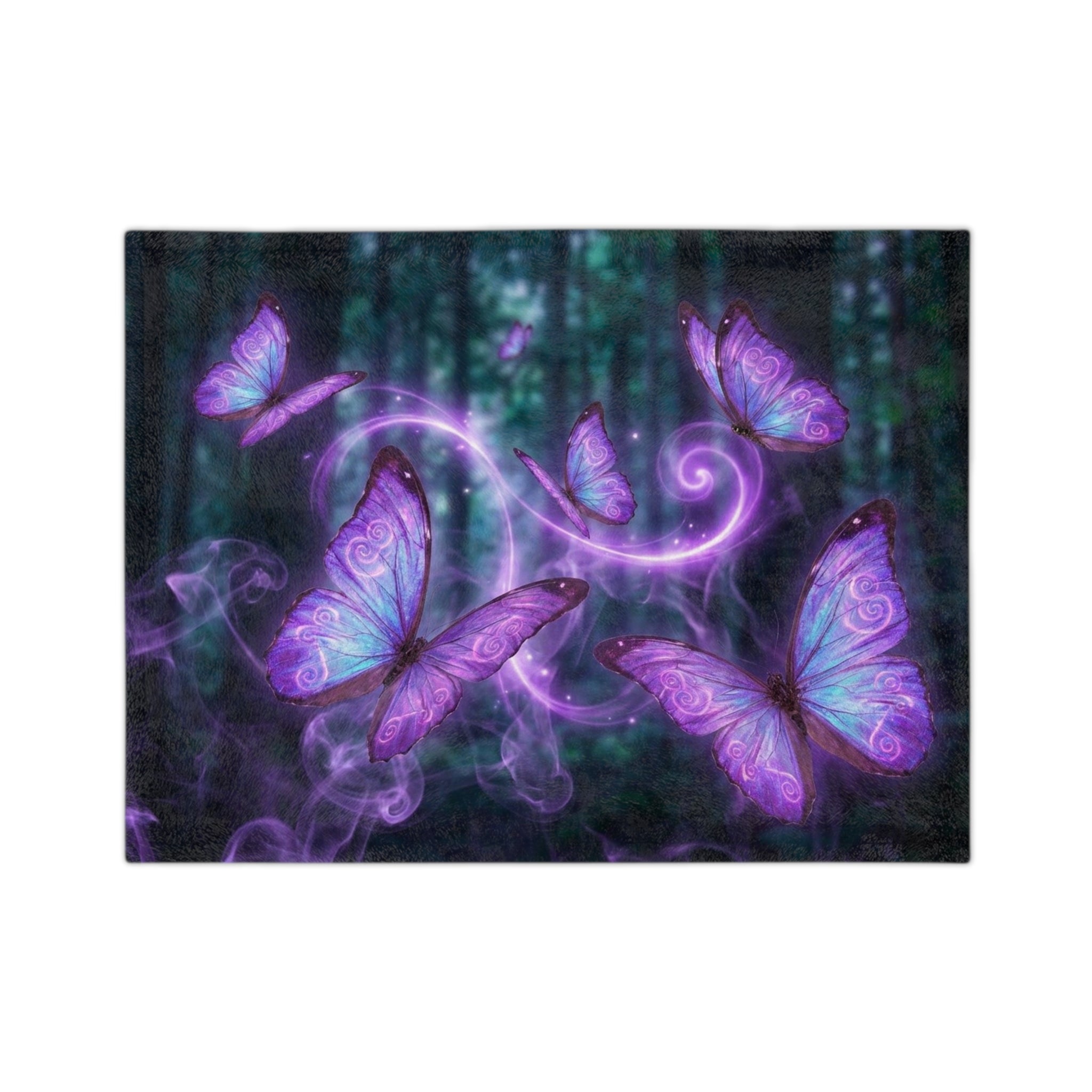 Butterfly Velvet Blanket — Purple Mystic Butterflies Velveteen Microfiber Throw