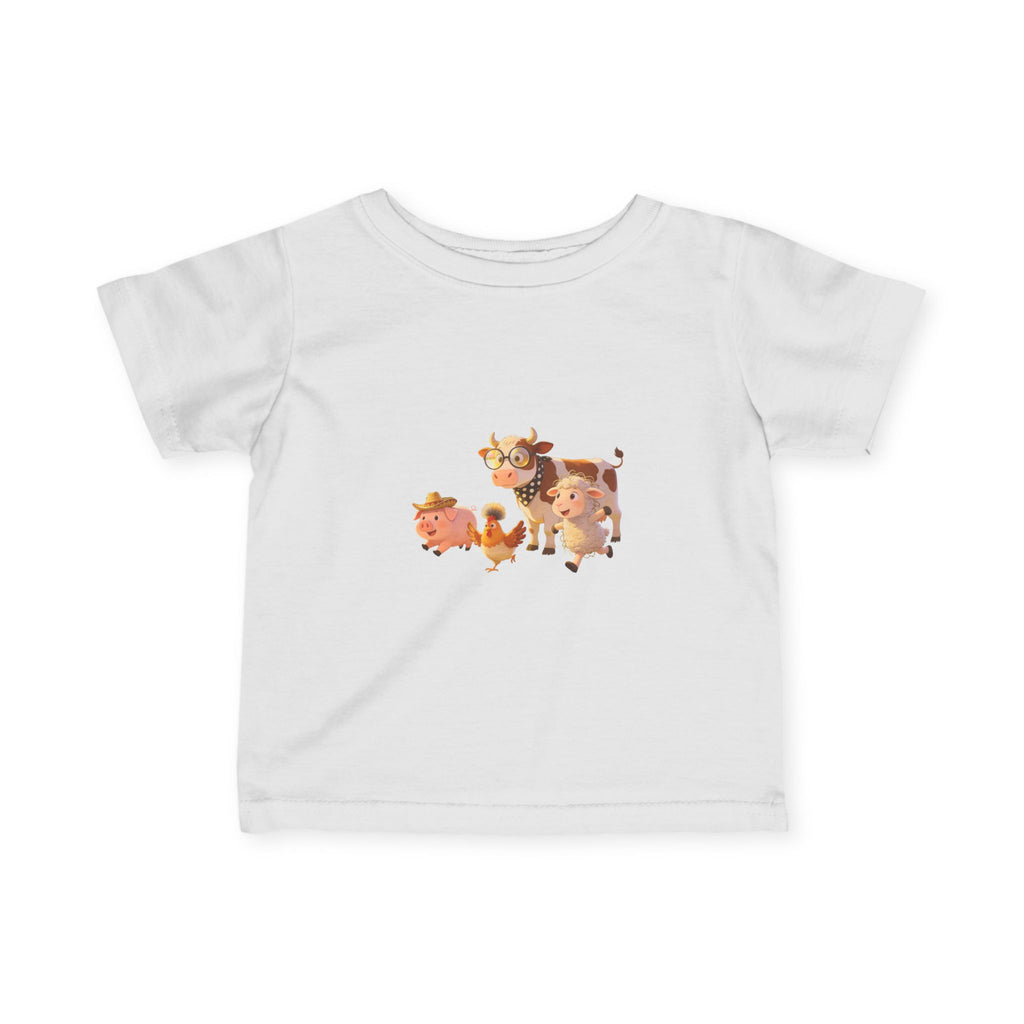 Toddler T-Shirt — Cute Farm Friends Graphic Tee (Cow, Pig, Chicken, Lamb)