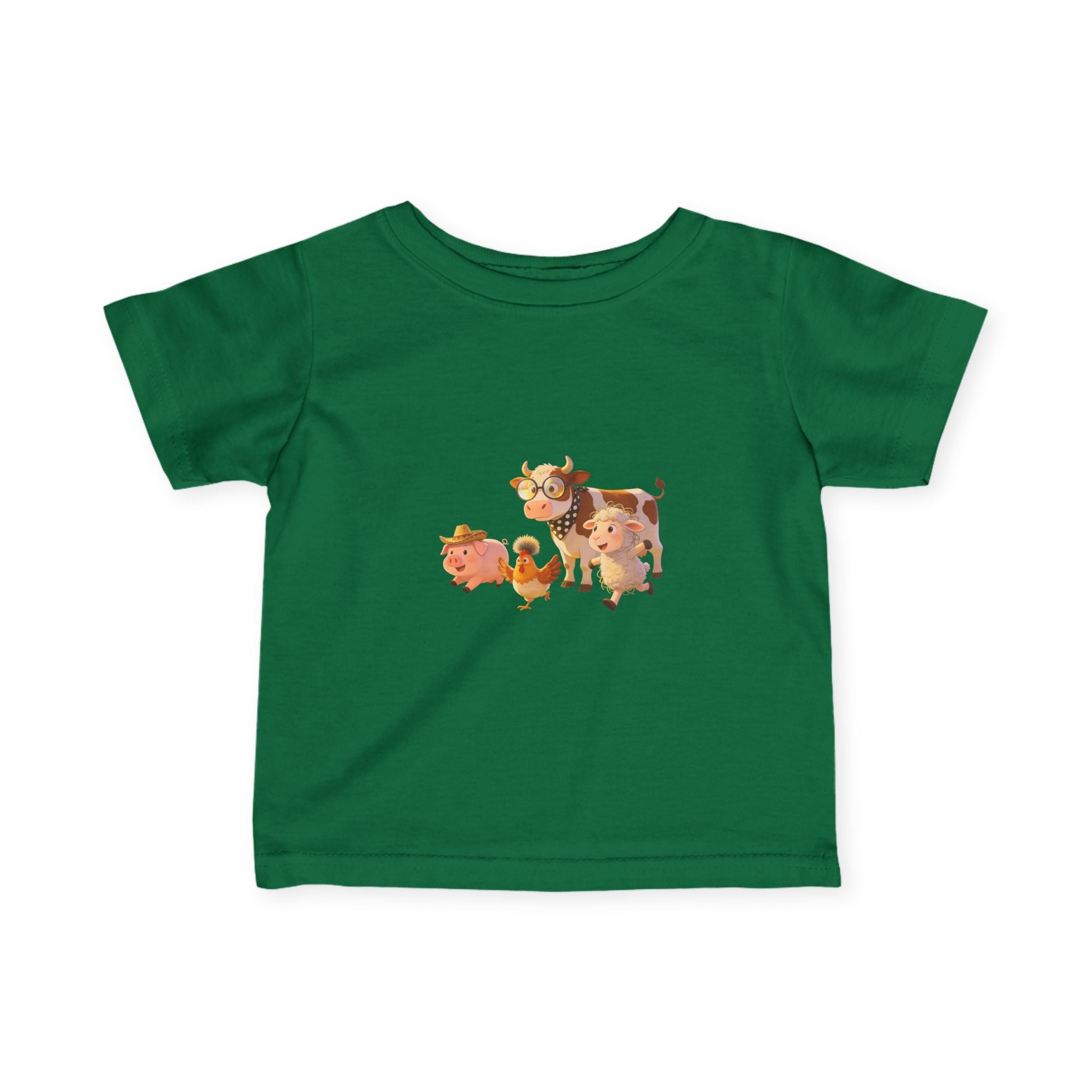 Toddler T-Shirt — Cute Farm Friends Graphic Tee (Cow, Pig, Chicken, Lamb)