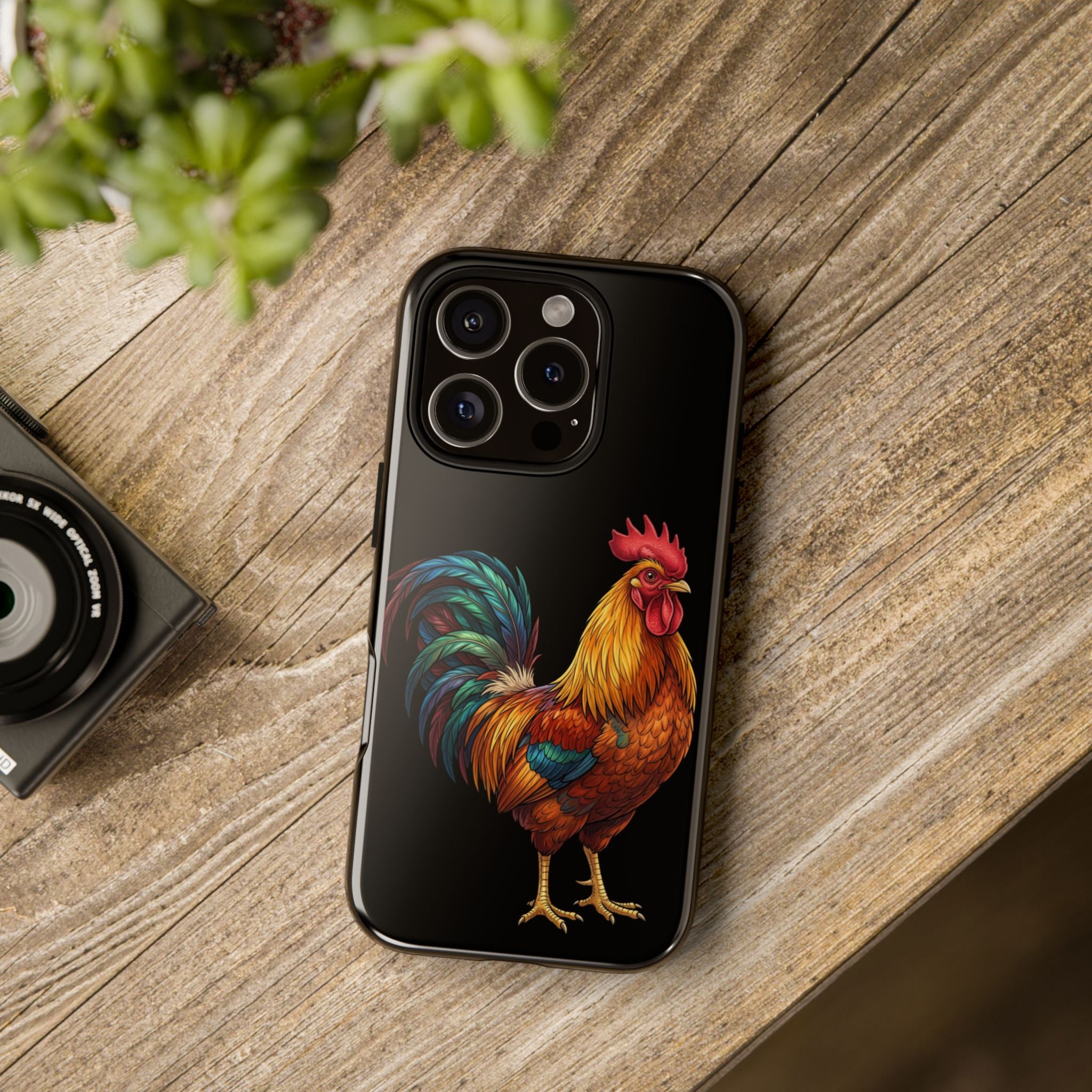 Rooster Tough Phone Case — Colorful Farm Rooster Protective Cover
