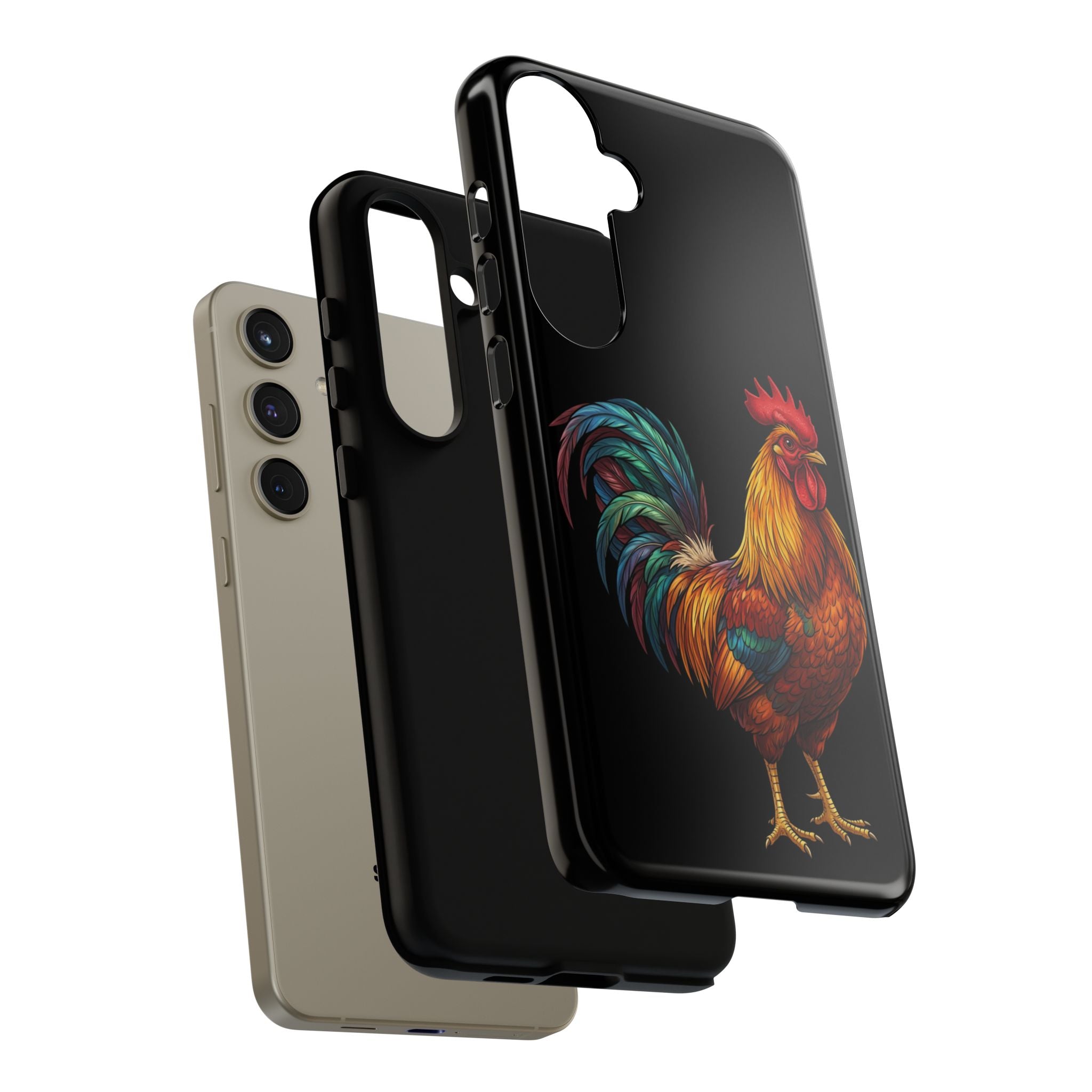 Rooster Tough Phone Case — Colorful Farm Rooster Protective Cover