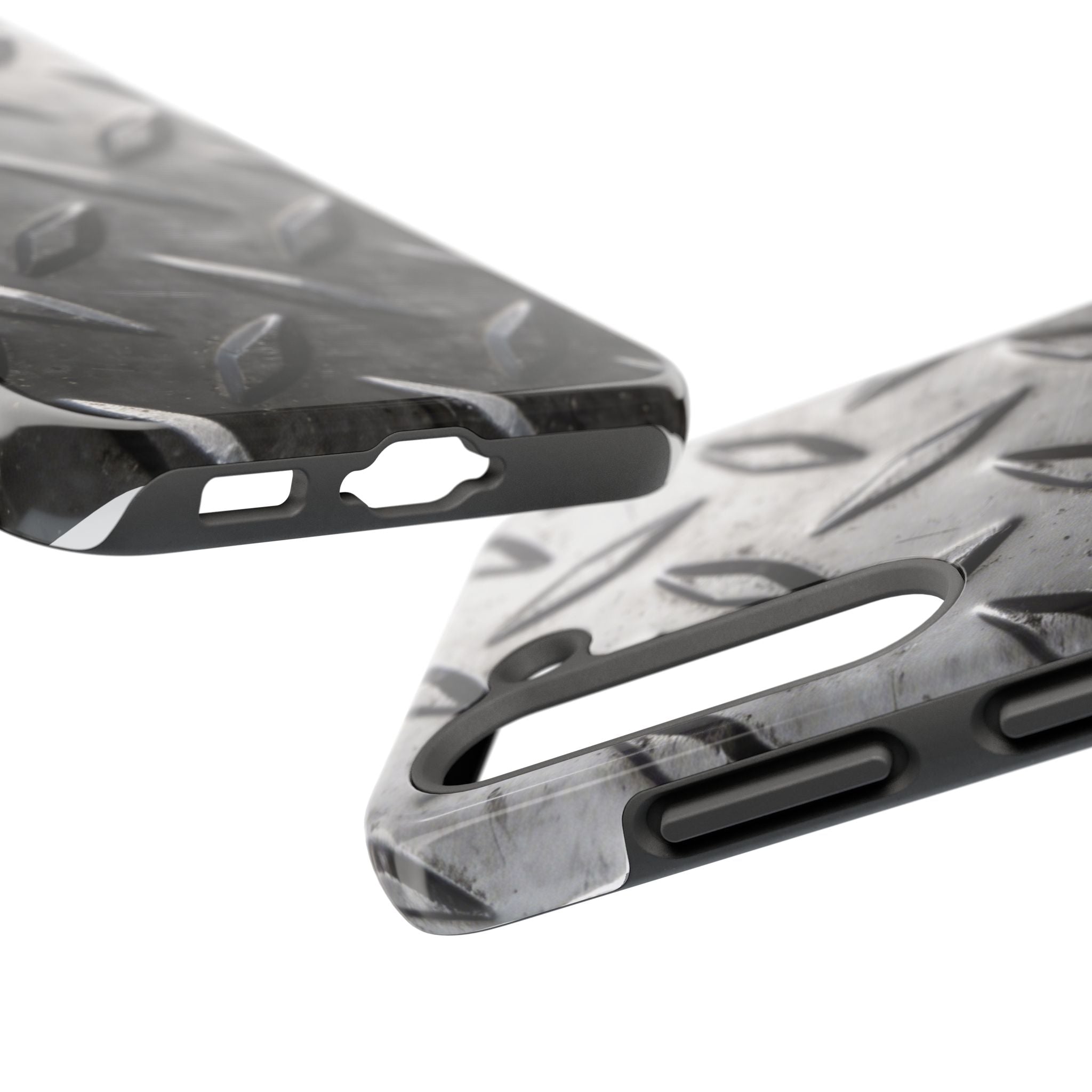Diamond Plate Tough Phone Case — Industrial Metal Texture Protective Cover